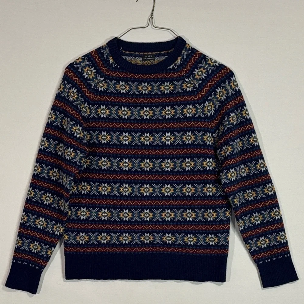 J.Crew Fair Isle Lambswool Sweater Multicolor Nordic Pattern (Size Tag Removed)